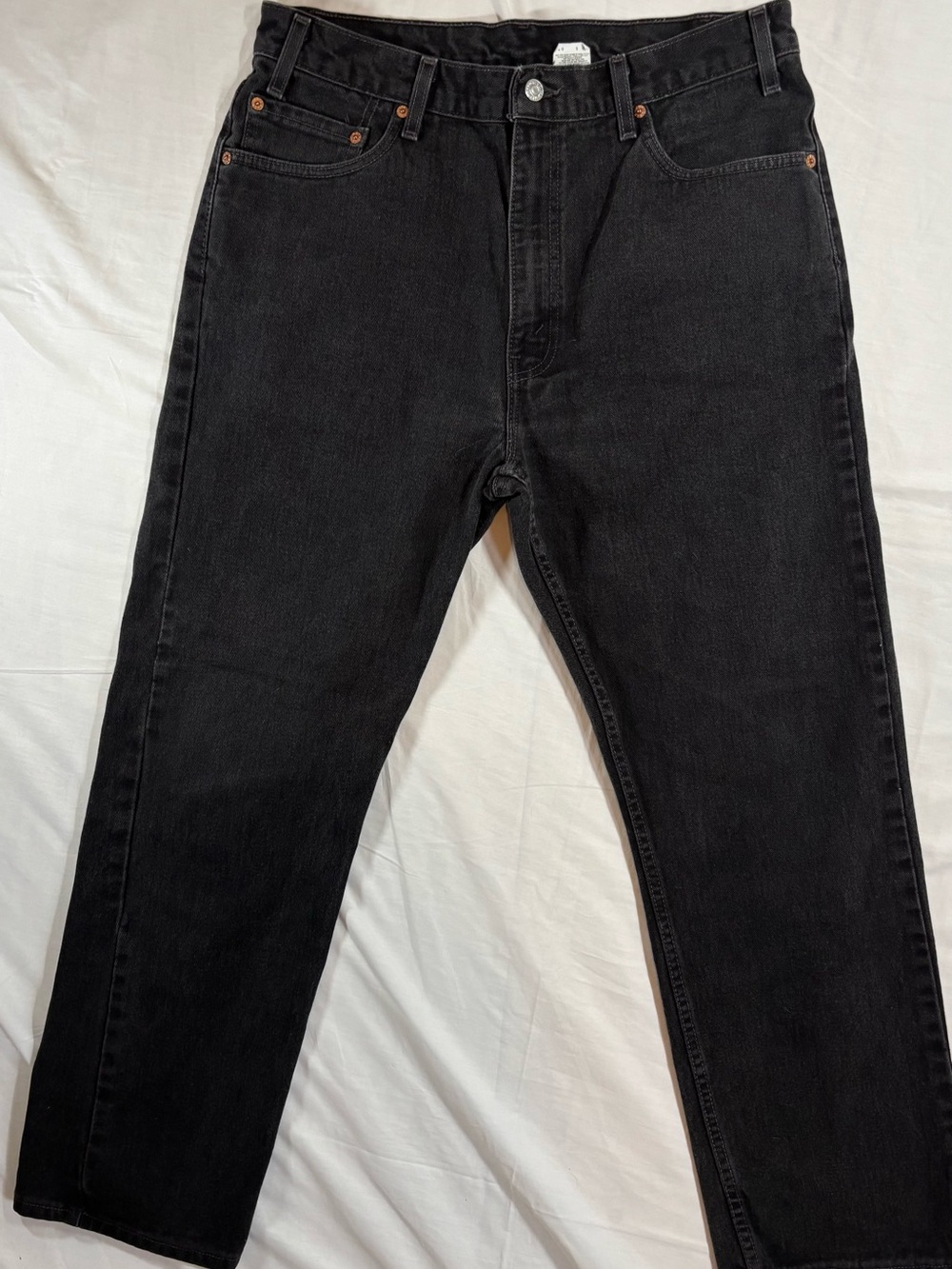 Vintage 90s Levis 505 Black Jeans 36x30 Made in USA Regular Straight Denim